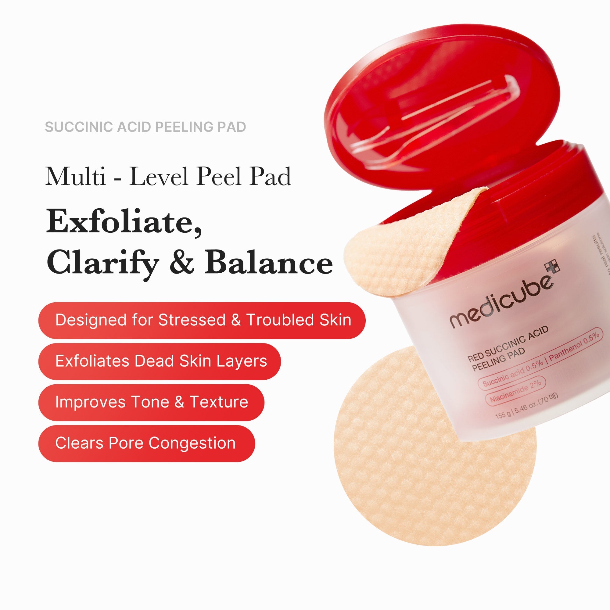 Red Succinic Acid Panthenol Pads image 2