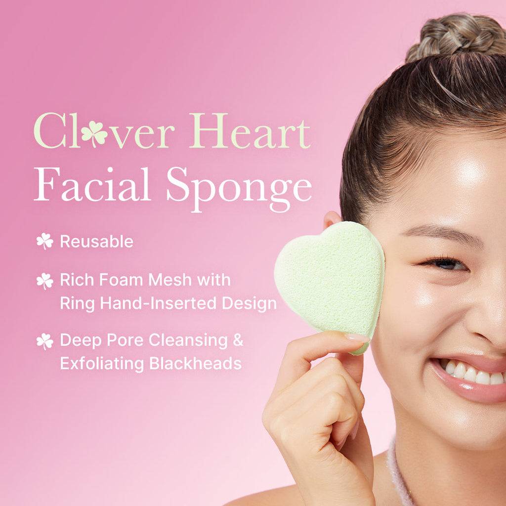 Clover Heart Facial Sponge image 2