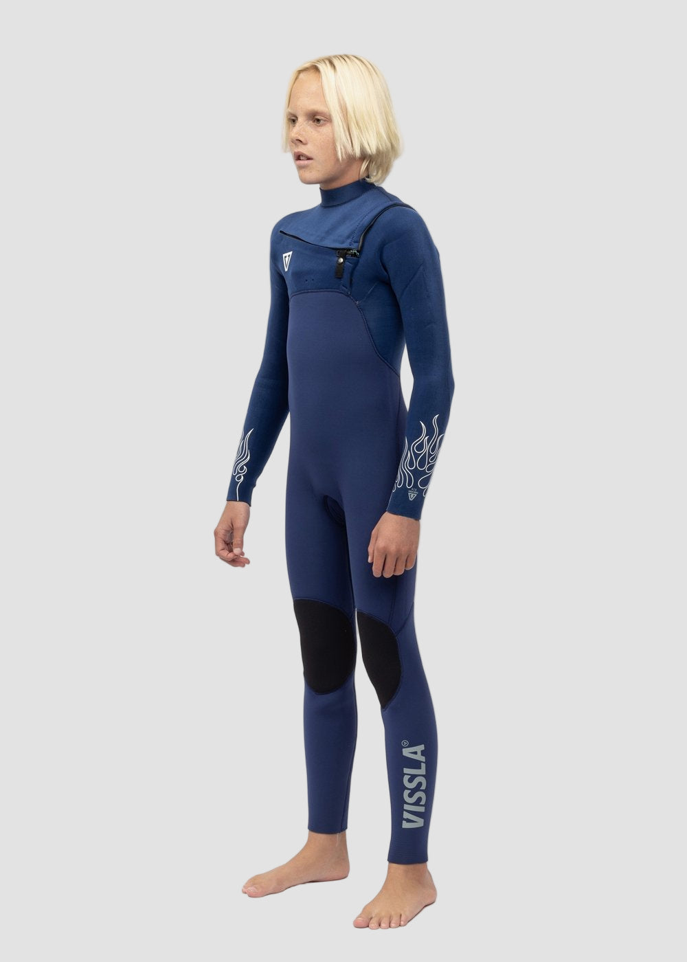 High Seas Boys Fire 3-2 Full Chest Zip Wetsuit image 2