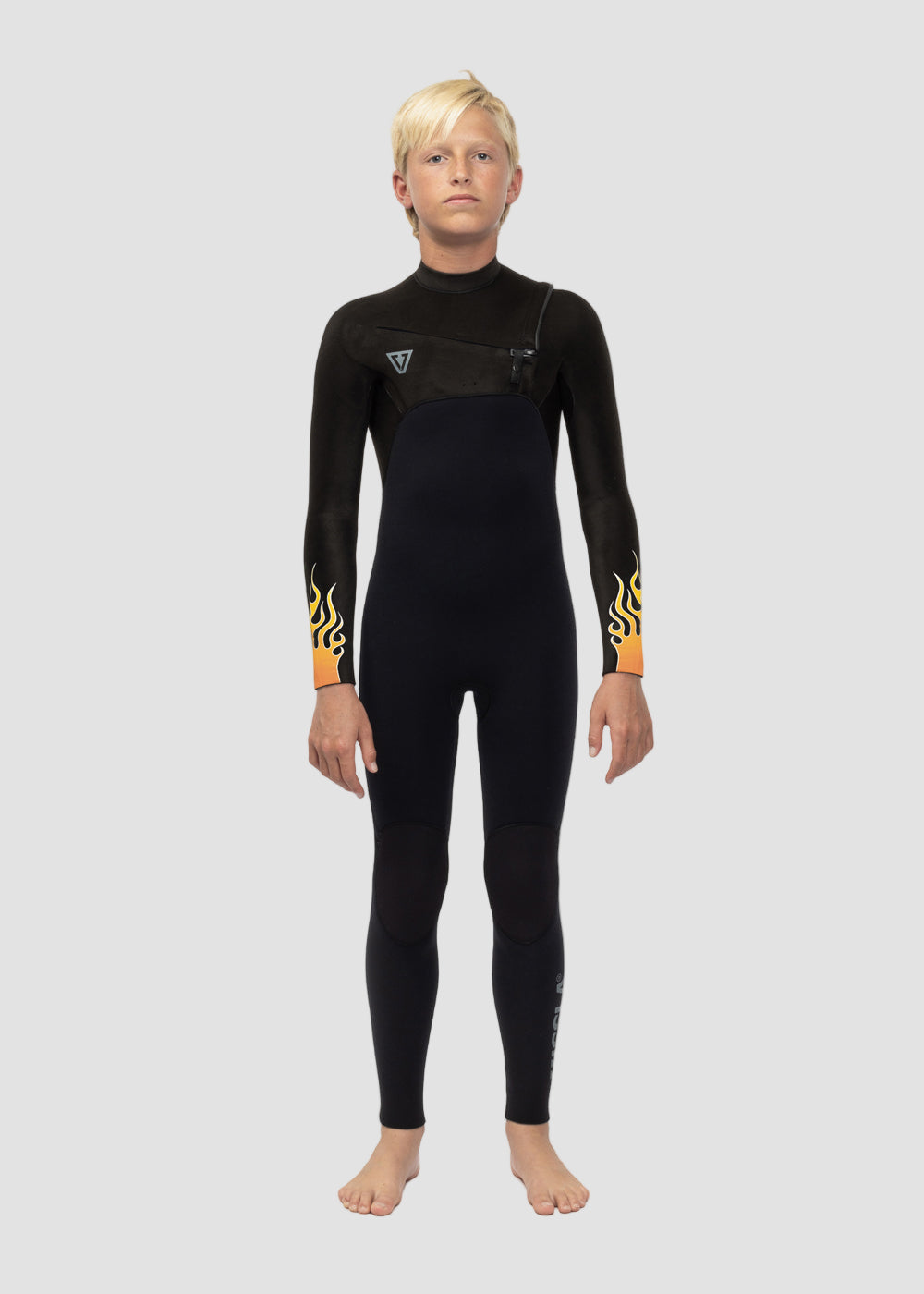 High Seas Boys Fire 3-2 Full Chest Zip Wetsuit image 1