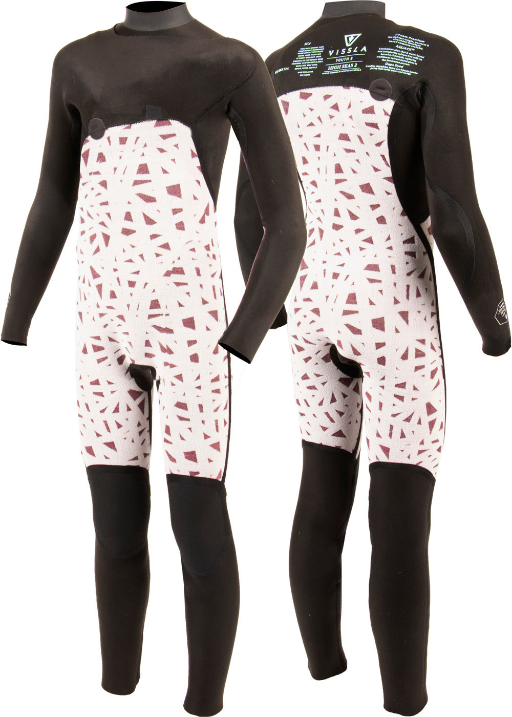 High Seas Boys Fire 3-2 Full Chest Zip Wetsuit image 3