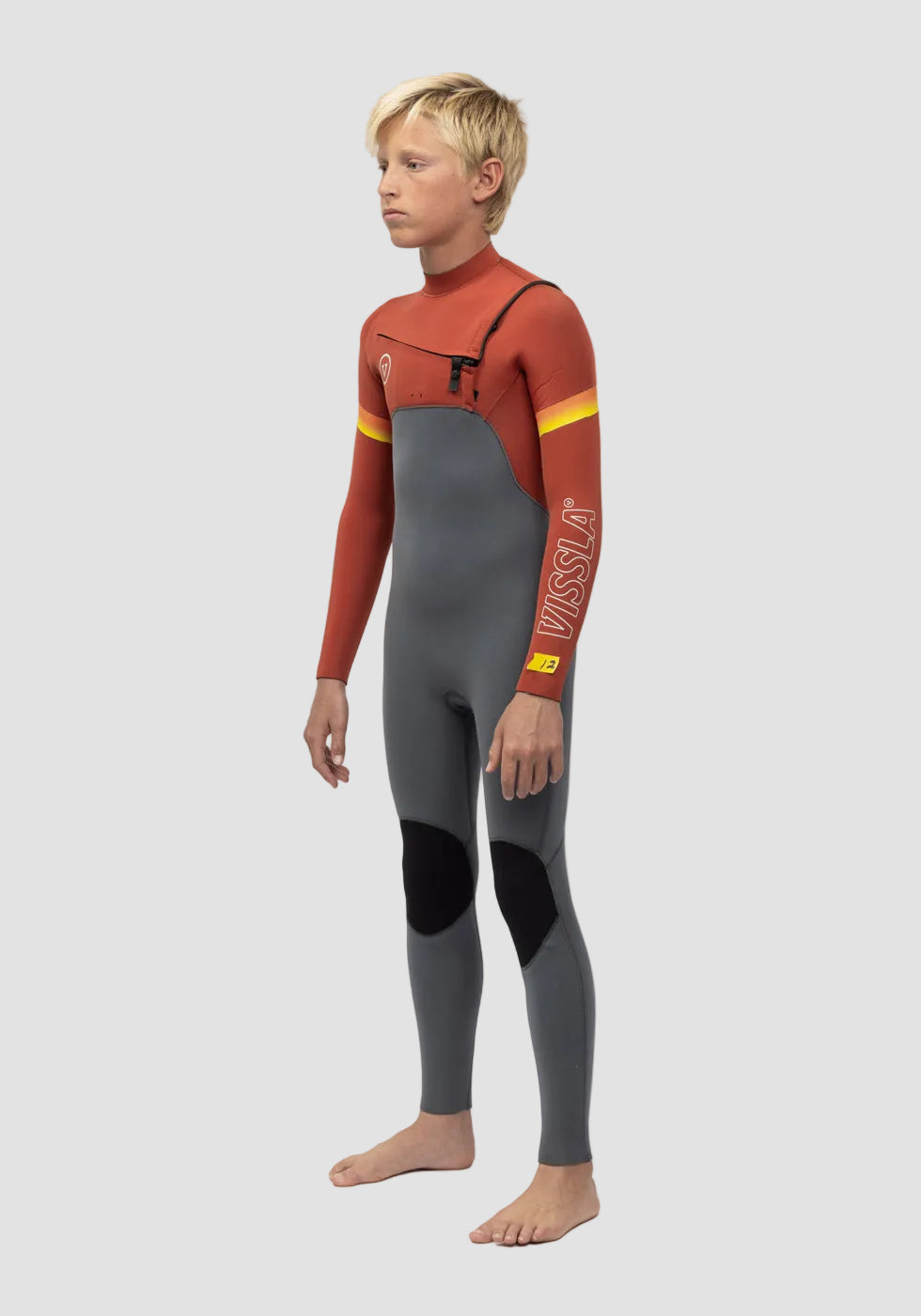 7 Seas Boys Raditude 4-3 Full Chest Zip Wetsuit image 3