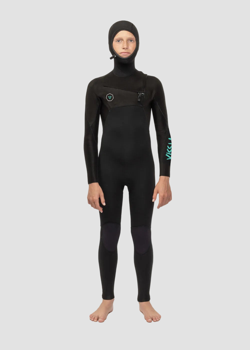 7 Seas Boys 5-4-3 Full Hooded Chest Zip Wetsuit image 1