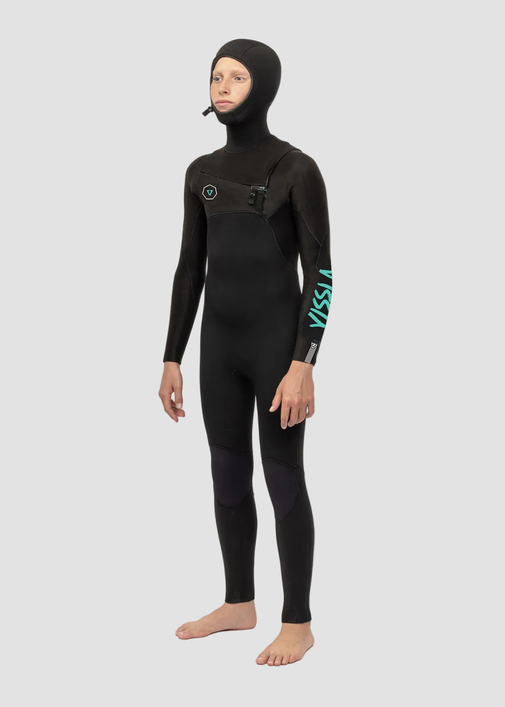 7 Seas Boys 5-4-3 Full Hooded Chest Zip Wetsuit image 2
