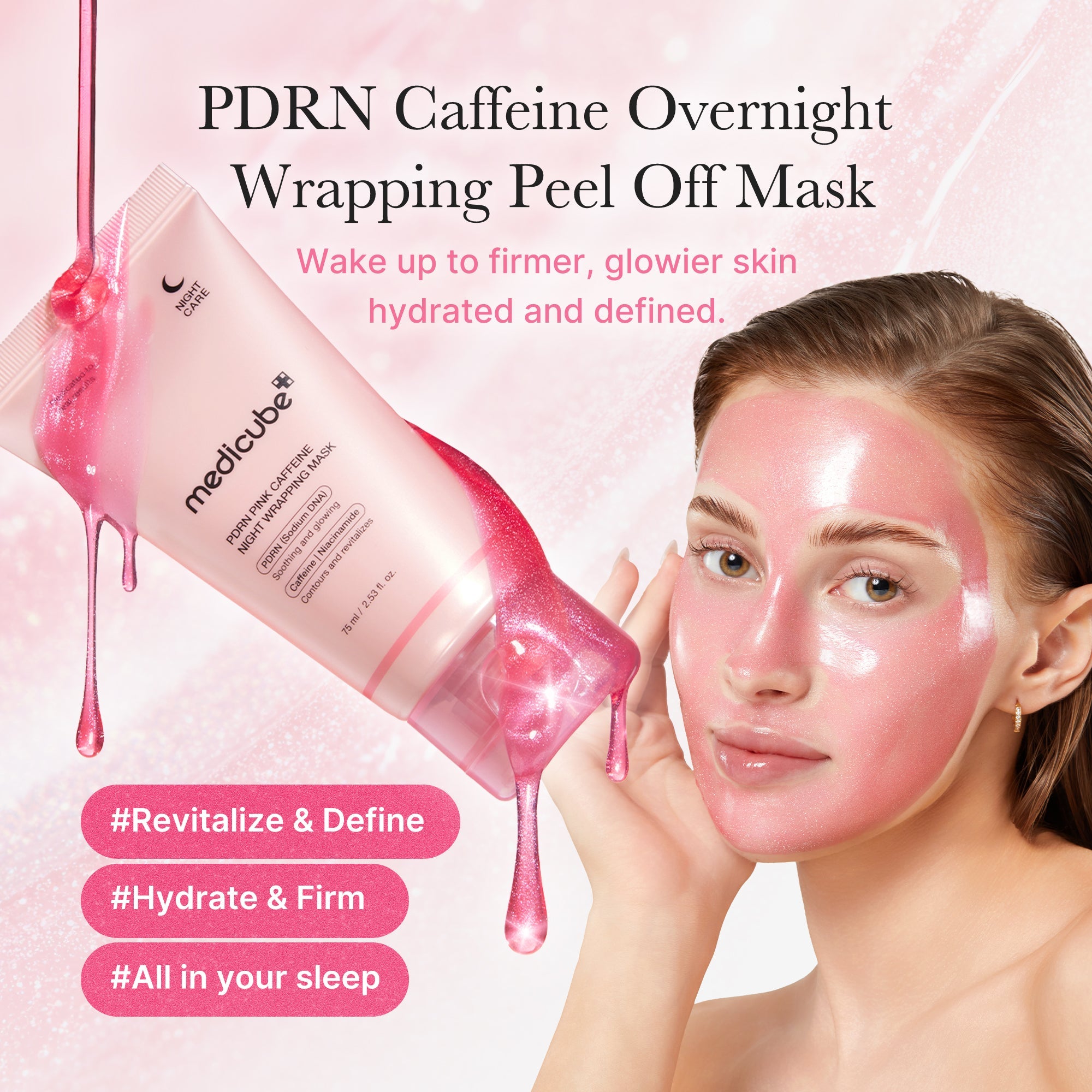 [GIFT] PDRN Pink Caffeine Overnight Wrapping Mask image 3